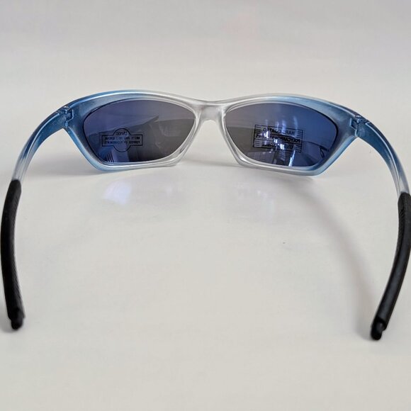 NWT Vintage 90's PC Rectangle Sport Wrap Sunglasses (Clear/Blue) - Picture 4 of 5